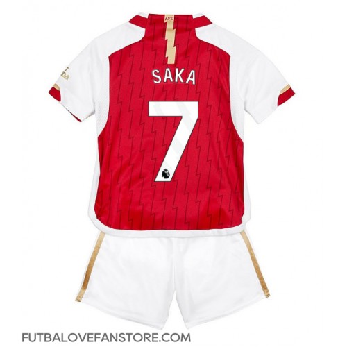 Arsenal Bukayo Saka #7 Domáci Detský futbalový dres 2023-24 Krátky Rukáv (+ trenírky)